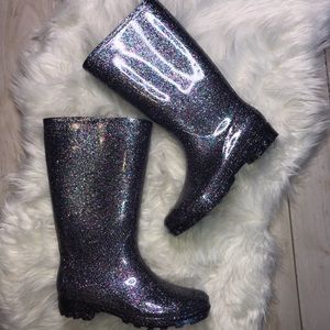 Zara glitter rain boots